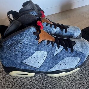 Nike Air Jordan 6 Retro Sneakers Washed Denim Men 8 Blue